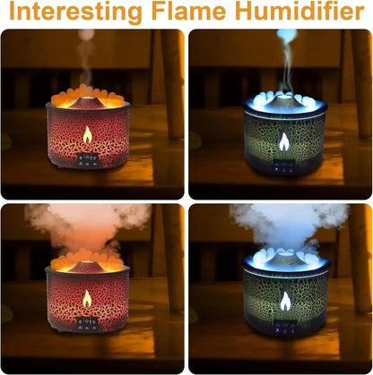 Volcano Flame Air Humidifier Light Ultrasonic Essential Oil Aroma.