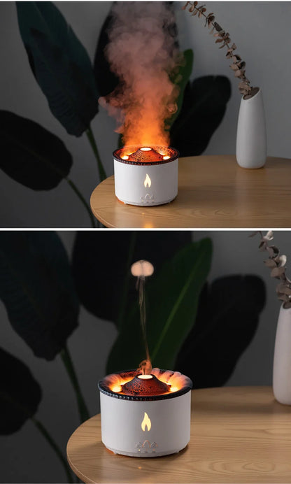 Volcano Flame Air Humidifier Light Ultrasonic Essential Oil Aroma.